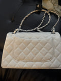 White leather bag